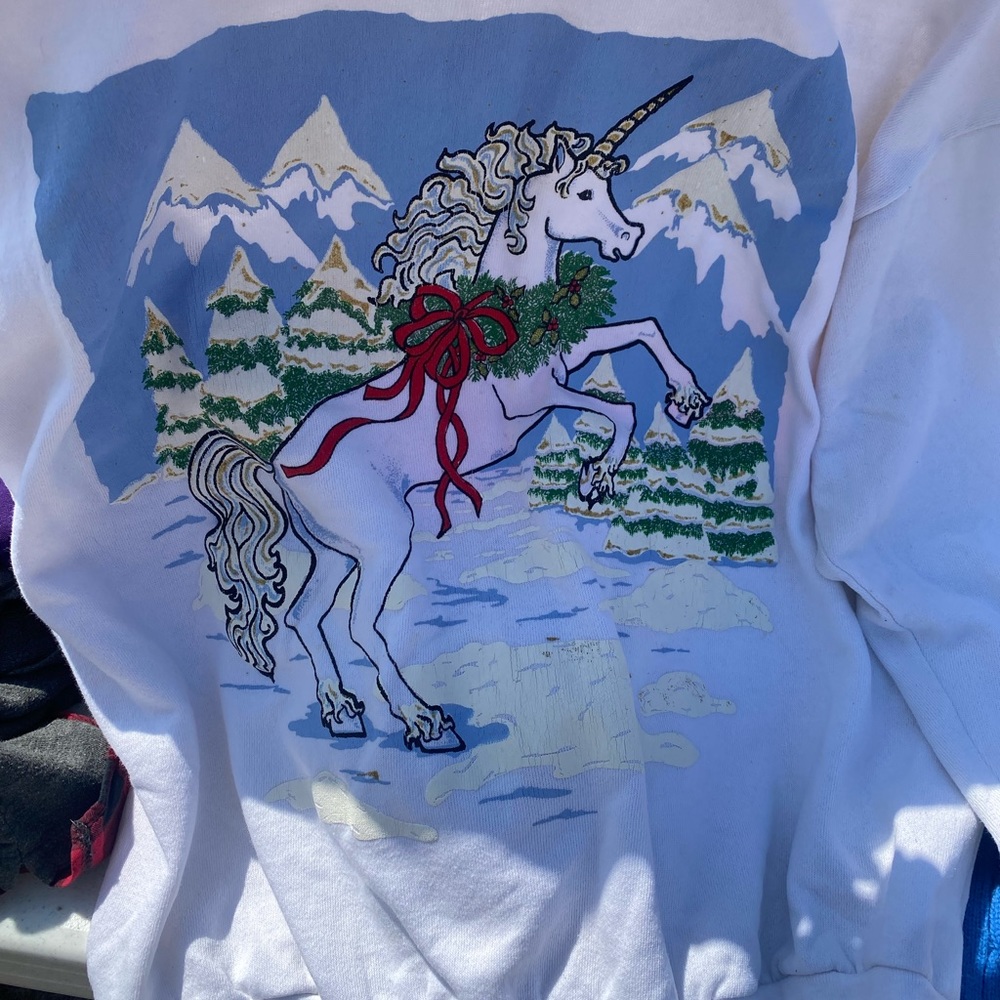 Vintage unicorn Christmas sweater